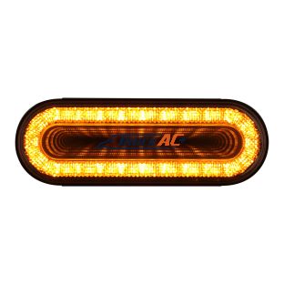 24 LED 6" Oval Mirage Light (Turn Signal) - Amber LED/Clear Lens - United Pacific 36665