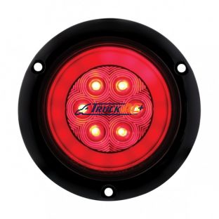 21 LED 4" Round Flange Mount GloLight (Stop, Turn & Tail) - Red LED/Red Lens - United Pacific 36957