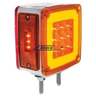 53 LED Double Stud Double Face GloLight With Side Marker (Turn Signal) Passenger - Amber & Red LED/Amber & Red Lens - United Pacific 37125