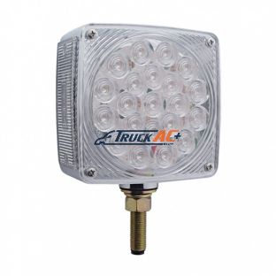 45 LED Single Stud Double Face Turn Signal Light (Passenger) - Amber & Red LED/Clear Lens - United Pacific 38706