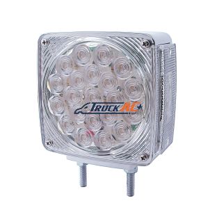 45 LED Double Stud Double Face Turn Signal Light - Amber LED/Clear Lens - United Pacific 38712