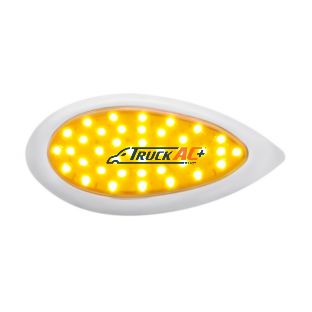 39 LED "Teardrop" Turn Signal Light With Bezel - Amber LED/Amber Lens - United Pacific 38805