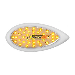 39 LED "Teardrop" Turn Signal Light With Bezel - Amber LED/Clear Lens - United Pacific 38807