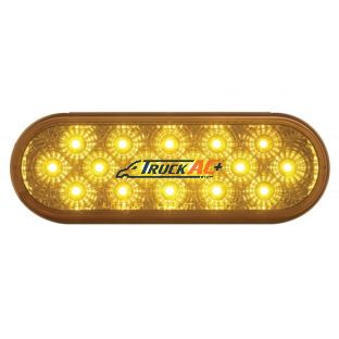 16 LED 6" Oval Reflector Turn Signal Light - Amber LED/Amber Lens - United Pacific 39341