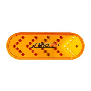 35 LED 6" Reflector Oval Sequential Turn Signal Light - Amber LED/Amber Lens - United Pacific 39475