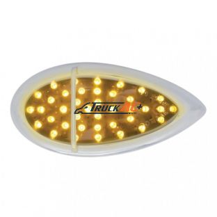 39 LED Flush Mount "Teardrop" Turn Signal Light - Amber LED/Chrome Lens - United Pacific 39947