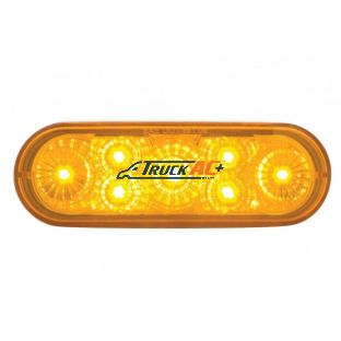 7 LED 6" Oval Reflector Turn Signal Light - Amber LED/Amber Lens - United Pacific 39977