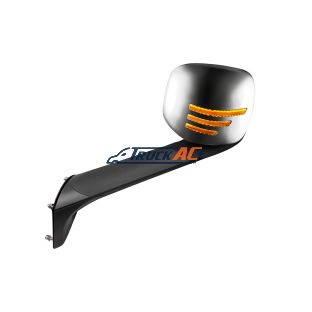 A2273566002 Chrome Hood Mirror Assembly W/ Sequential LED Lights For 2018-2025 Freightliner Cascadia - Driver/Heated - United Pacific 42238
