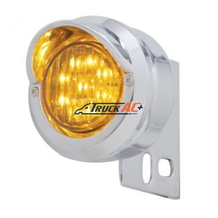9 LED Mud Flap Hanger End Light With Visor - Amber LED/Amber Lens - United Pacific 10980