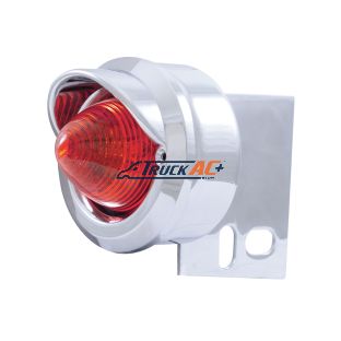 9 LED Beehive Mud Flap Hanger End Light With Visor - Red LED/Red Lens - United Pacific 10985
