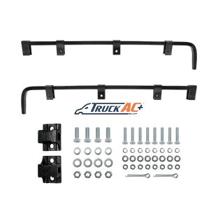 Black Straight Mud Flap Hangers With Mounting Hardware - No Coil (Pair) - United Pacific 67032