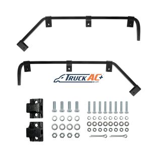 Black Angled Mud Flap Hangers With Mounting Hardware - No Coil (Pair) - United Pacific 67036