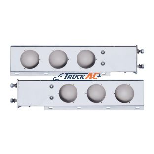 3-3/4" Bolt Pattern Deluxe Stainless Spring Loaded Light Bar With 6X 4" Light Cutouts (Pair) - United Pacific 22237