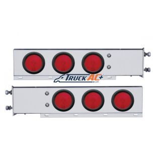 3-3/4" Bolt Pattern Stainless Spring Loaded Light Bar With 6X 4" Lights & Grommets (Pair) - United Pacific 22356
