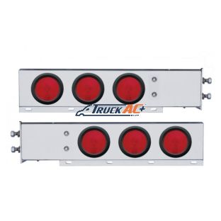 2-1/2" Bolt Pattern Chrome Spring Loaded Light Bar With 6X 4" Lights & Grommets (Pair) - United Pacific 31011