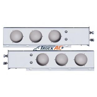 2-1/2" Bolt Pattern Chrome Spring Loaded Light Bar With 6X 4" Light Cutouts (Pair) - United Pacific 31615