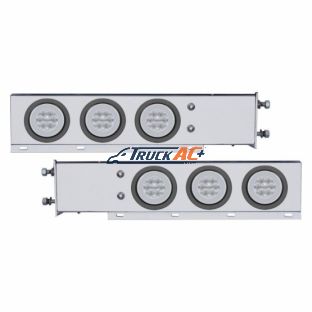 3-3/4" Bolt Pattern CR Spring Loaded Rear Bar W/6X 21 Red LED 4" GloLight & Grommet - Clear Lens (Pair) - United Pacific 63775