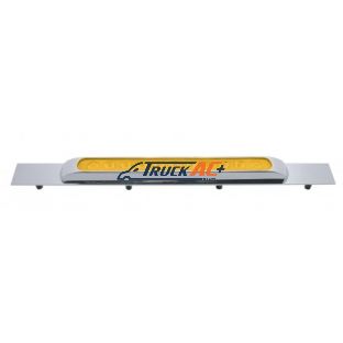 Chrome Top Mud Flap Plate With 11 LED 17" Light Bar & Bezel - Amber LED/Amber Lens (Each) - United Pacific 10391