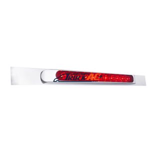 Chrome Top Mud Flap Plate With 11 LED 17" Light Bar & Bezel - Red LED/Red Lens (Each) - United Pacific 10392