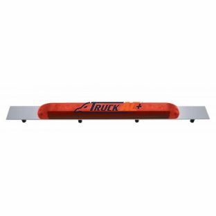 Chrome Top Mud Flap Plate With 11 LED 17" Light Bar - Red LED/Red Lens (Each) - United Pacific 10396