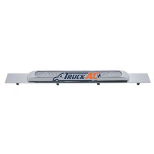 Chrome Top Mud Flap Plate With 11 LED 17" Light Bar - Red LED/Clear Lens (Each) - United Pacific 10398