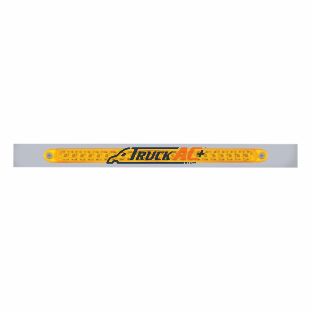 Chrome Top Mud Flap Plate With 23 LED 17" Reflector Light Bar - Amber LED/Amber Lens (Each) - United Pacific 20865
