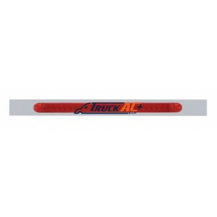 Chrome Top Mud Flap Plate With 23 LED 17" Reflector Light Bar - Red LED/Red Lens (Each) - United Pacific 20866