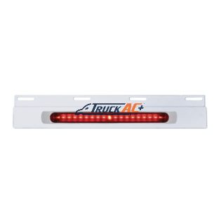 Stainless Top Mud Flap Plate With 19 LED 17" Light Bar & Bezel - Red LED/Red Lens (Each) - United Pacific 36714