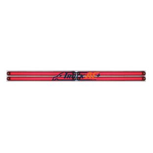 Chrome Top Mud Flap Plate With Four 24 LED 12" GloLight Bars - Red LED/Red Lens (Each) - United Pacific 63810