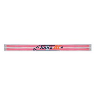 Chrome Top Mud Flap Plate With Four 24 LED 12" GloLight Bars - Red LED/Clear Lens (Each) - United Pacific 63815