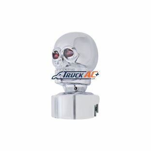 Skull Head Gearshift Knob With 13/15/18 Speed Adapter - Chrome - United Pacific 70611