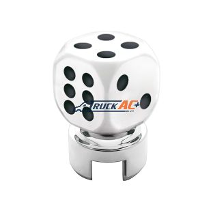 White Dice Gearshift Knob With 13/15/18 Speed Adapter - United Pacific 70616