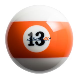 Number 13 Pool Ball Gearshift Knob - Gloss Orange Striped - United Pacific 70762