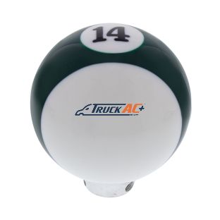 Number 14 Pool Ball Gearshift Knob - Gloss Green Striped - United Pacific 70763
