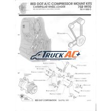 Caterpillar Off-Road with 3116, 3304, 3306 Cat Engine - Mount & Drive A/C Compressor Bracket Kit