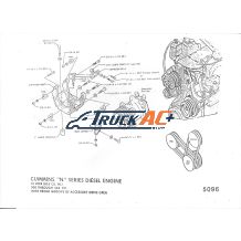 Multiple Models 	with 14L, N Series Cummins, 855ci, 300-444hp Engine - Mount & Drive A/C Compressor Bracket Kit - Truck Air 51-9132, MEI 9132