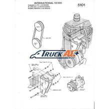 Navistar S2300 	with L10 Cummins, 6 cyl, 10L, 611ci Engine - Mount & Drive A/C Compressor Bracket Kit - Truck Air 51-9118, MEI 9118