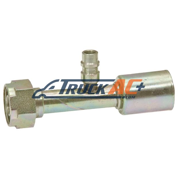 Steel 90º Tube-O Beadlock Fitting W/ Svc Port TO-10SB 90 SV R134A